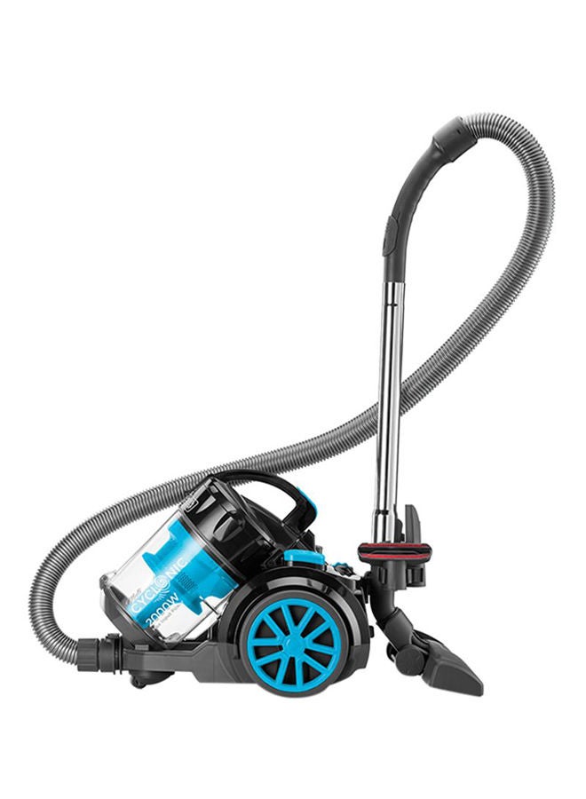 BLACK+DECKER - Multi Cyclone Bagless Corded Vacuum Cleaner, 6-Stage HEPA Filtration, Variable Speed, 289 Air Watts, Auto Cord Rewind, 5m Cable, Washable Filter, 2.5 L 1800 W VM2080-B5 Grey/Black/Blue - Image 1