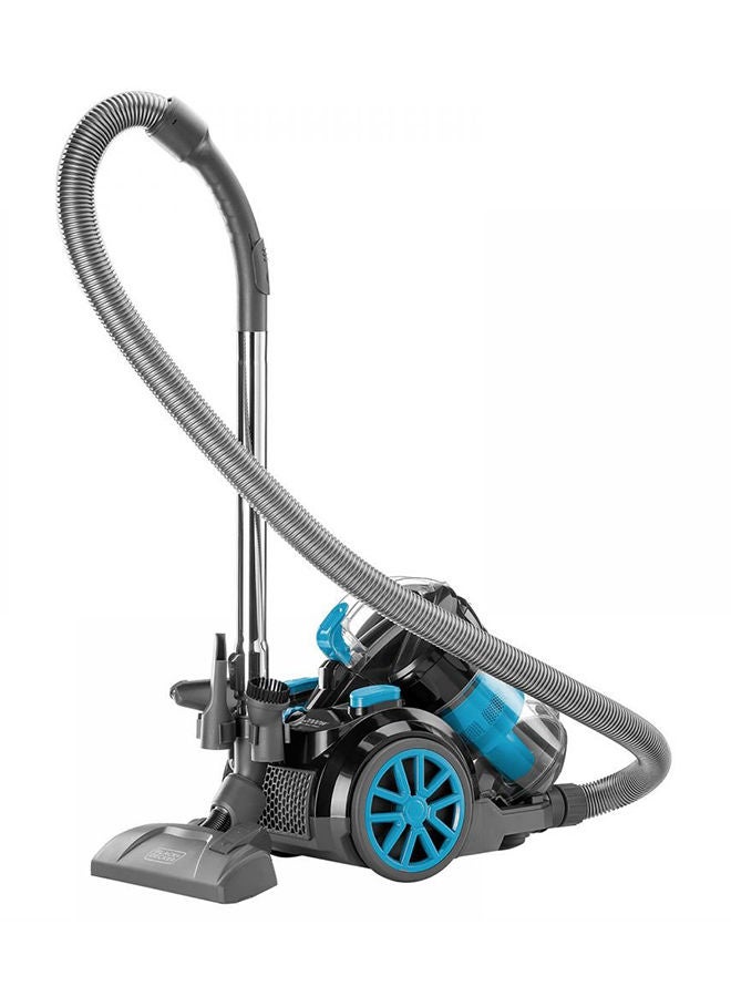 BLACK+DECKER - Multi Cyclone Bagless Corded Vacuum Cleaner, 6-Stage HEPA Filtration, Variable Speed, 289 Air Watts, Auto Cord Rewind, 5m Cable, Washable Filter, 2.5 L 1800 W VM2080-B5 Grey/Black/Blue - Image 1