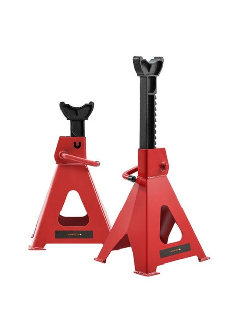 Jack Stand 3 Ton-2 Piece 2.5kg- Heavy-Duty Easy to Use Automotive Lifting Stands with Adjustable Height and Ratchet Mechanism Ideal for Vehicle Maintenance Tire Changing and Undercarriage Work