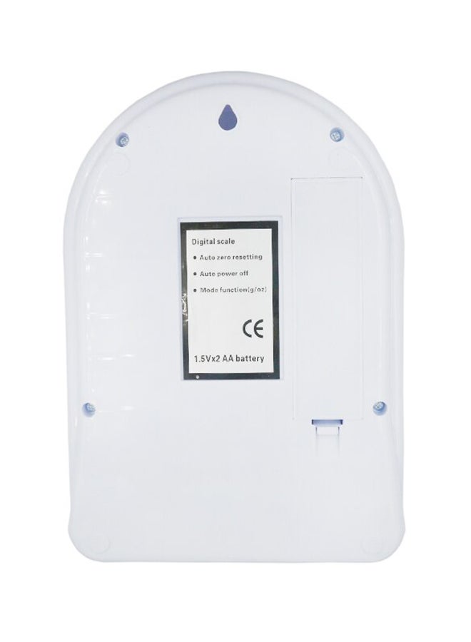 ميزان مطبخ رقمي حتى 10 كجم لون أبيض 24.5x3.5x17 سم أبيض - Image 2