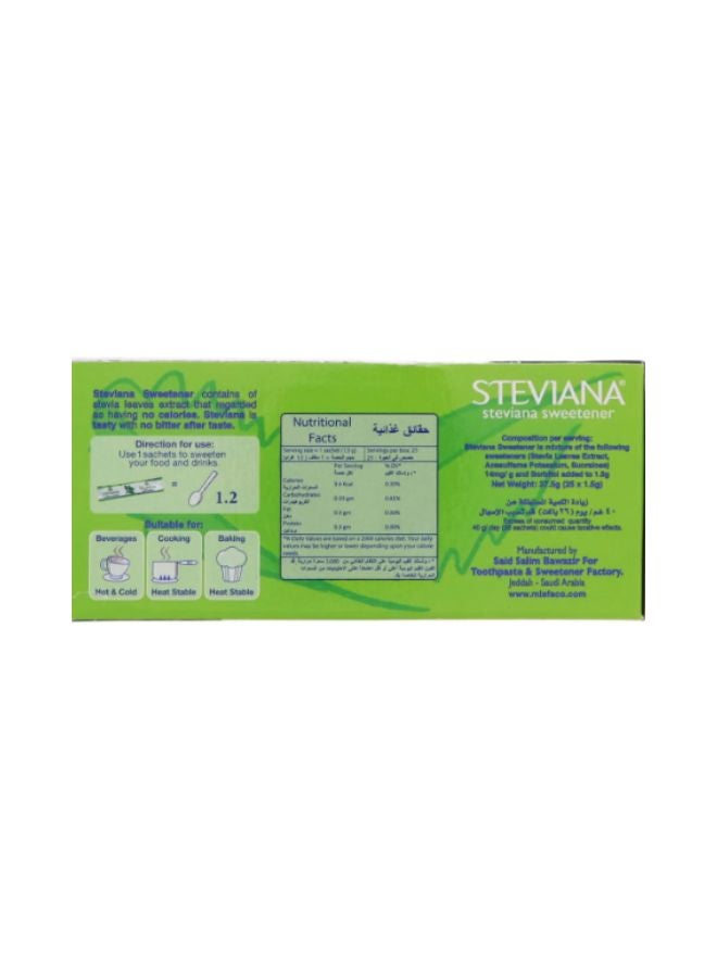 Steviana - Slim Sticks Sweetener 25 Pieces 1.5grams - Image 1