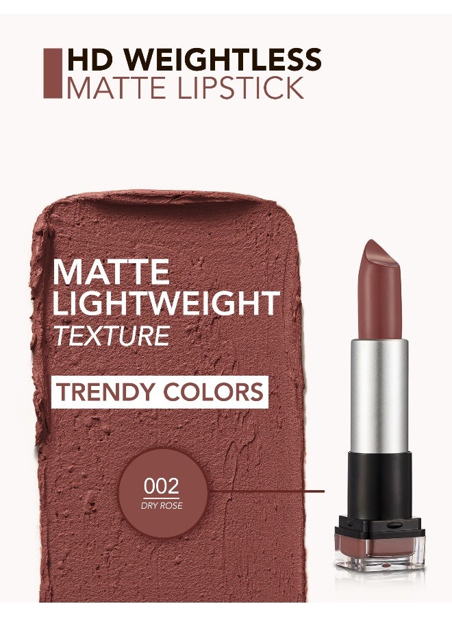 flormar HD Weightless Matte Lipstick – 002 Dry Rose – Weightless Matte Finish, Long-Wear Color, Smooth Comfortable Feel 02 Dry Rose - Image 5