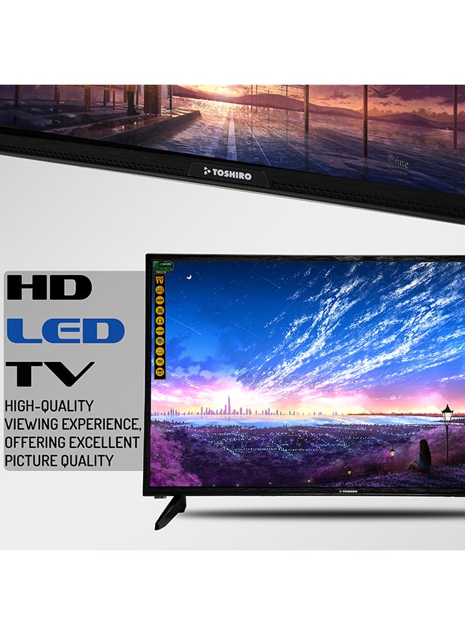 Toshiro 32 Inch HD ready LED TV, Slim LED TV with Remote Control, TRO32LED | HDMI & USB Ports, AV Mode, Head Phone Jack, PC Audio In, VGA | Dynamic Sound - TRO32LED / TRO32LEDT / TRO32LED -FL Black  - Image 3