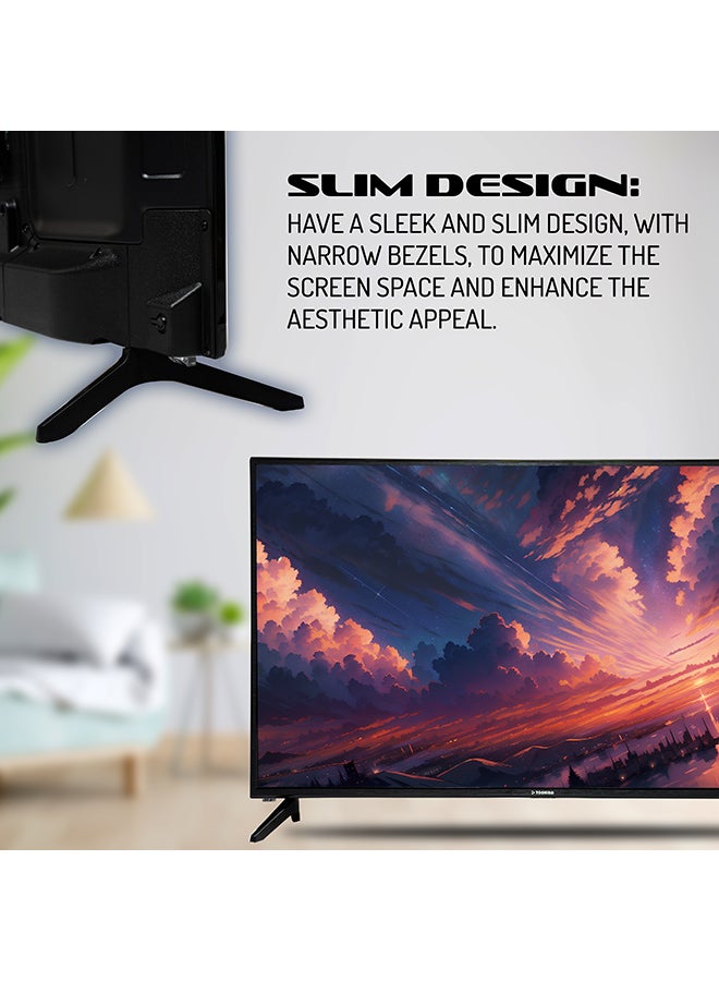 Toshiro - 43-Inch Full HD LED TV With DVBT, 60 HZ Refresh rate,1 Gigabyte, 1080p TOSHIRO 43 LED TV WITH DVBT2 TRO43LEDT / TRO43LED Black - Image 1