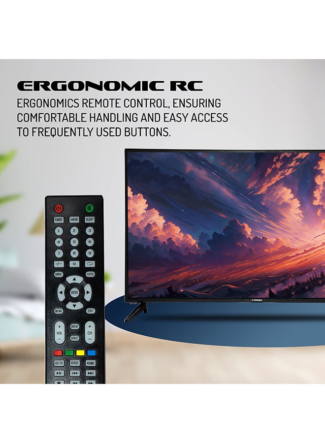 Toshiro - 43-Inch Full HD LED TV With DVBT, 60 HZ Refresh rate,1 Gigabyte, 1080p TOSHIRO 43 LED TV WITH DVBT2 TRO43LEDT / TRO43LED Black - Image 1