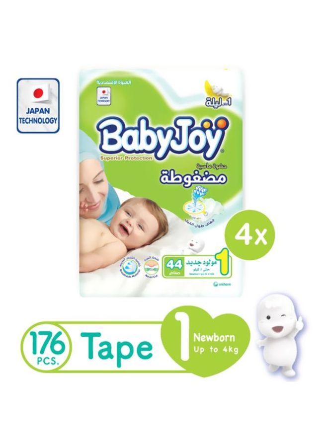 BabyJoy Baby Diapers, Newborn, Size 1, Up To 4 Kg, Count 176 (44 x 4) - Superior Protection, Japan Technology - Image 2