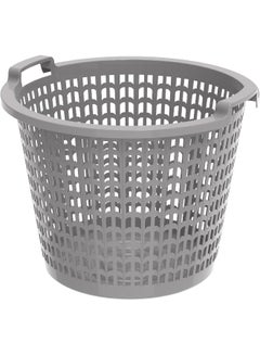 Cosmoplast Plastic Wide Laundry Bin 50L With Handle Grips Grey  - Image 1