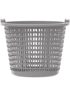 Cosmoplast Plastic Wide Laundry Bin 50L With Handle Grips Grey  - Image 2