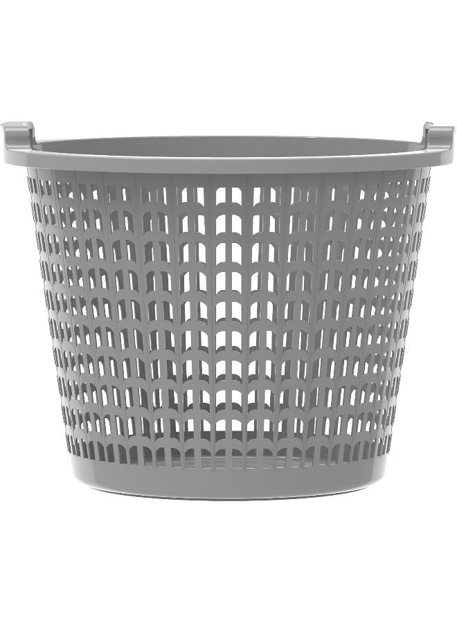 Cosmoplast Plastic Wide Laundry Bin 50L With Handle Grips Grey  - Image 2