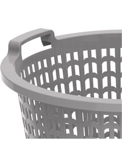 Cosmoplast Plastic Wide Laundry Bin 50L With Handle Grips Grey  - Image 5