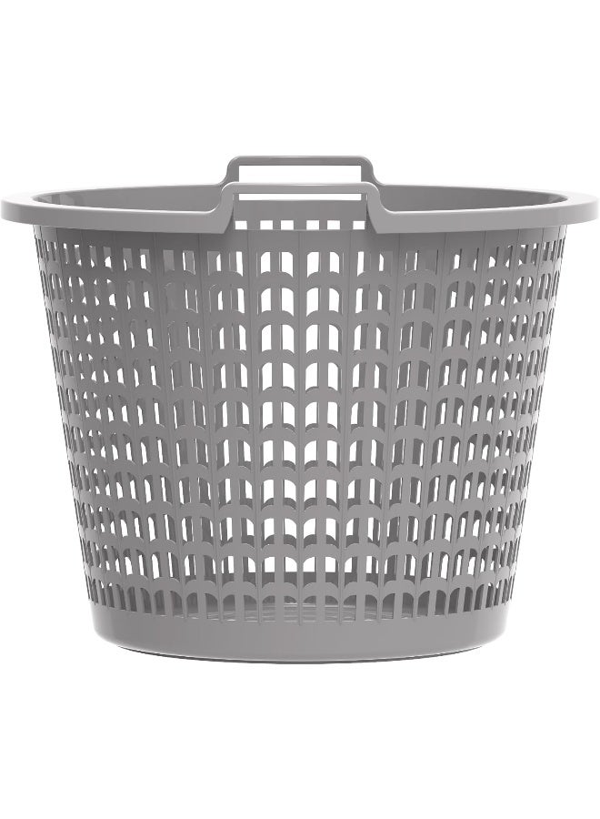Cosmoplast Plastic Wide Laundry Bin 50L With Handle Grips Grey  - Image 3