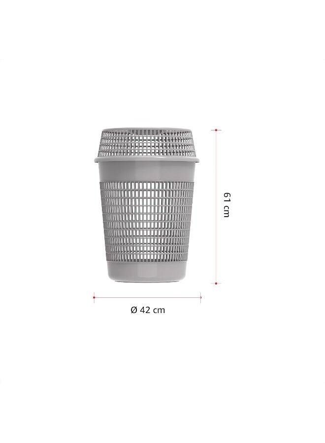 Cosmoplast 65L Round Tall Laundry Bin Grey 65.0Liters  - Image 4