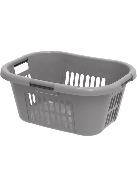 40L Oval Laundry Basket, Grey Grey 59x45x28cm