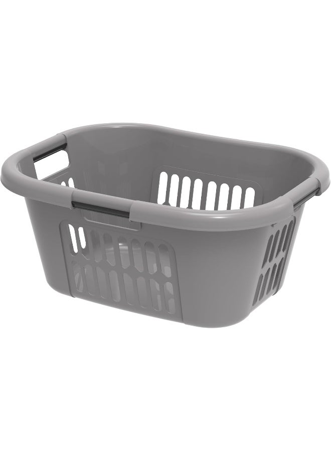 Cosmoplast - 40L Oval Laundry Basket, Grey Grey 59x45x28cm - Image 1