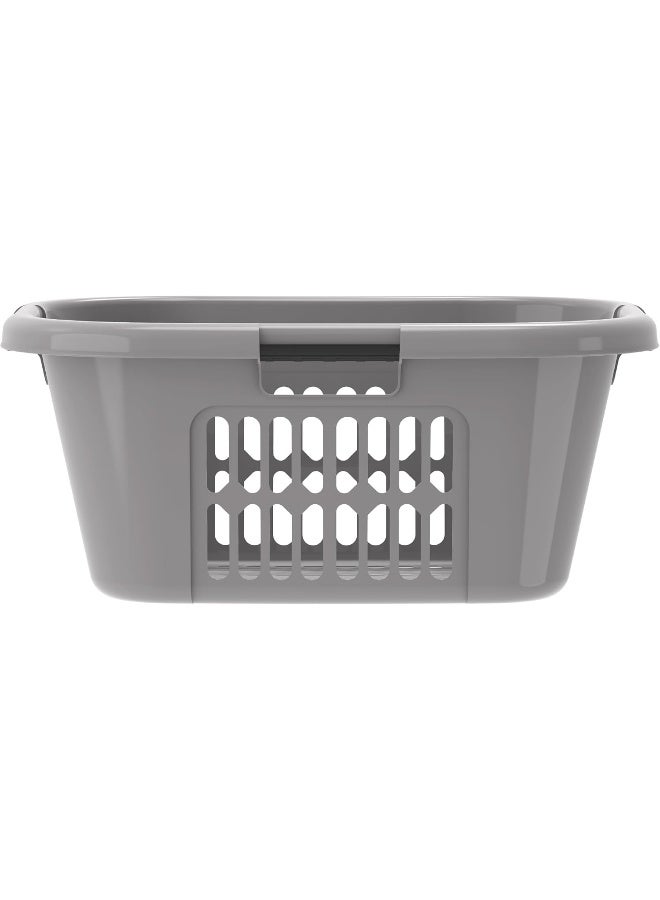 Cosmoplast - 40L Oval Laundry Basket, Grey Grey 59x45x28cm - Image 1