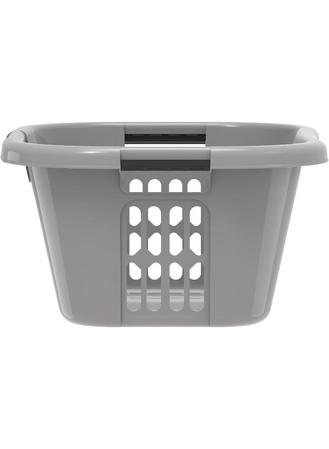 Cosmoplast - 40L Oval Laundry Basket, Grey Grey 59x45x28cm - Image 1