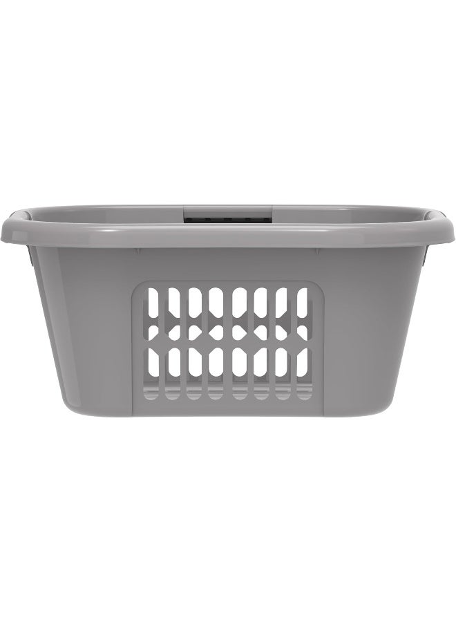 Cosmoplast - 40L Oval Laundry Basket, Grey Grey 59x45x28cm - Image 1