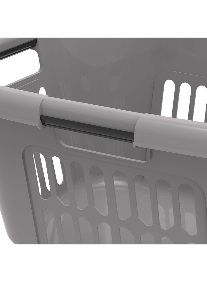 Cosmoplast - 40L Oval Laundry Basket, Grey Grey 59x45x28cm - Image 1