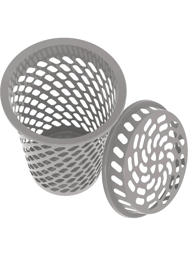 Cosmoplast - Plastic Round Laundry Basket Tall With Lid 75L Grey 65.0Liters - Image 1