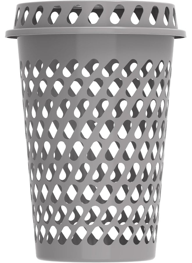 Cosmoplast - Plastic Round Laundry Basket Tall With Lid 75L Grey 65.0Liters - Image 1