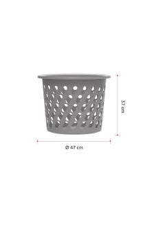 Cosmoplast Plastic Mini Laundry Basket 45L Grey 45.0Liters  - Image 5