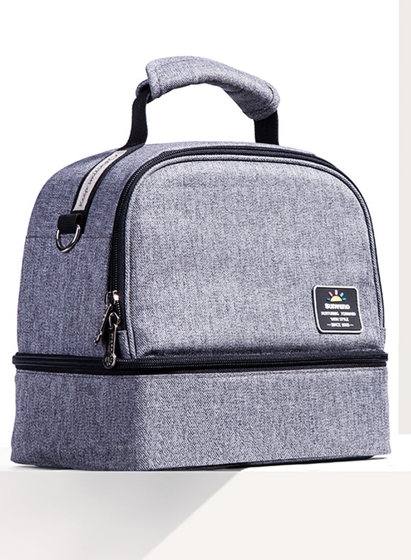 Sunveno - Insulated Bottle And Lunch Bag - Grey - Image 1