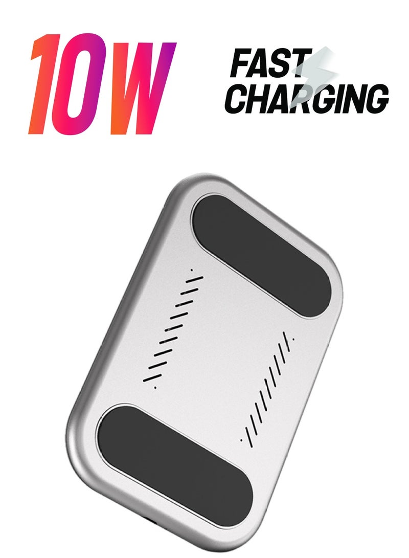 giftology - Fast Wireless Charger With Suction Cap Silver - Image 1
