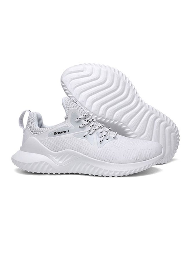 Lace-Up Mesh Detailed Trainers White - Image 4