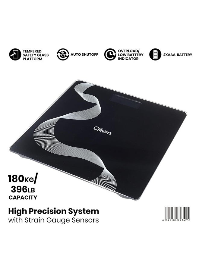 Clikon Digital Display Bathroom Scale Grey/Clear 21.5x39.5x21.5cm  - Image 3
