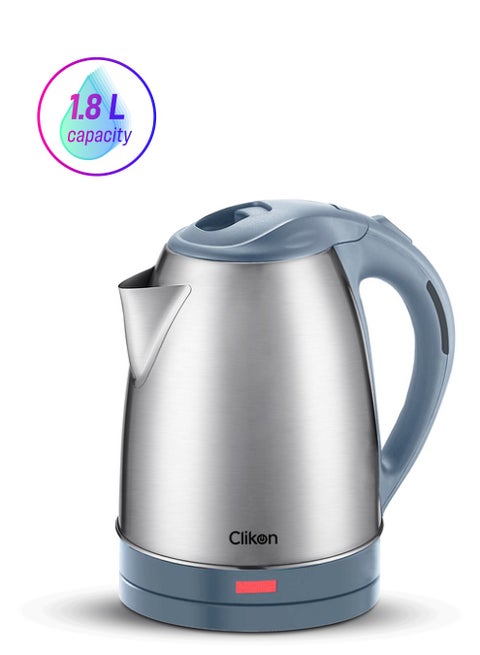 Stainless Steel Electric Cordless Kettle With 360° Swivel Base Power Cord Storage Auto Cut-off Function LED Indicator 2 Years Warranty 1.8 L 1500 W CK5125 Silver/Grey
