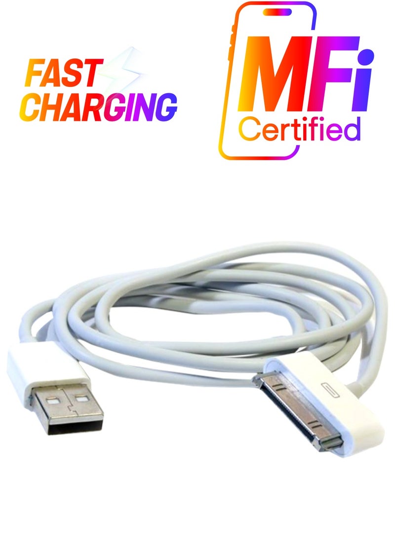 ماركة غير محددة كابل شحن USB لهواتف أبل آيفون 3GS/4s/4 وآي باد 3/2 أبيض 