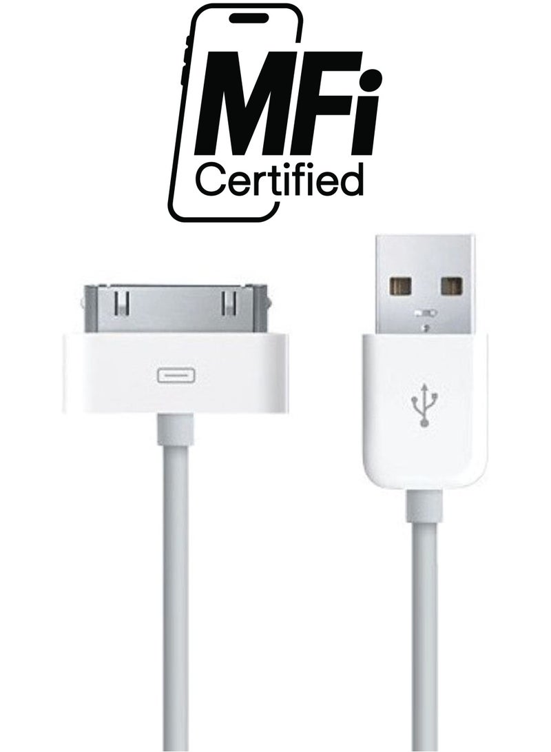 كابل شحن ومزامنة بيانات بمنفذ USB إلى منفذ Lightning أبيض