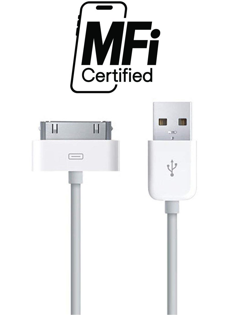 كابل USB للشحن ومزامنة البيانات لأجهزة أبل أبيض