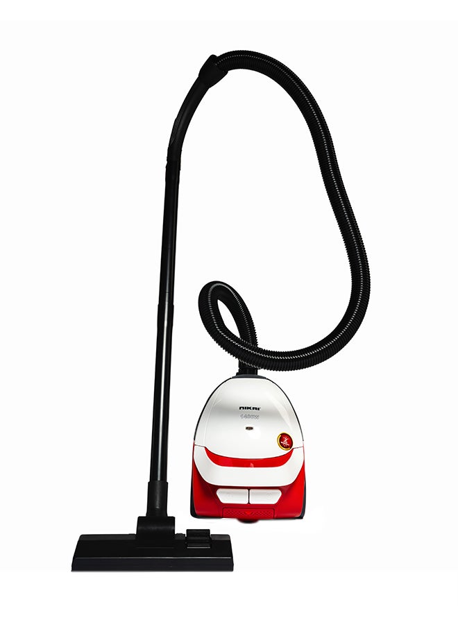 Vacuum Cleaner, Compact Design, Automatic Cord Rewinding, Multi-Stage Filtration, Filter Full Indication, Sms Cloth Bag, Easy Carry Handle For Effortless Cleaning 1400 W NVC2302A1 White/Red/Black