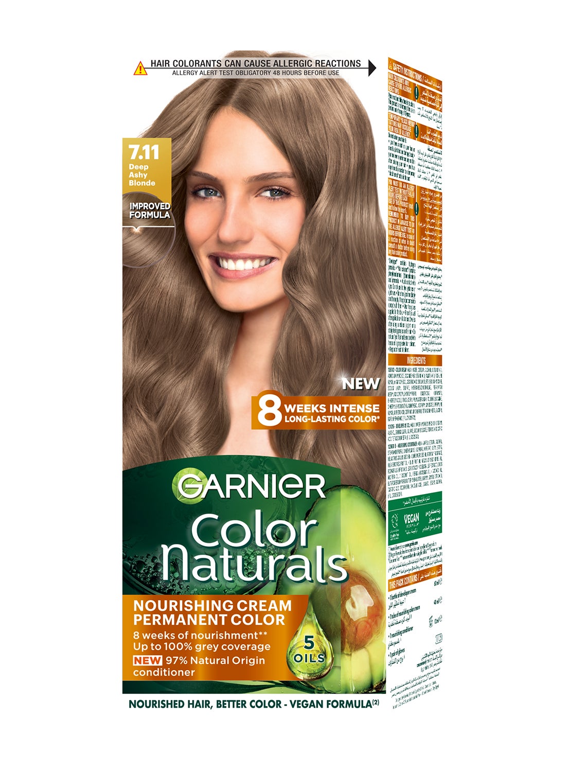 Garnier Color Naturals Packaging may vary 7.11 Deep Ashy Blonde Hair Color 112ml 