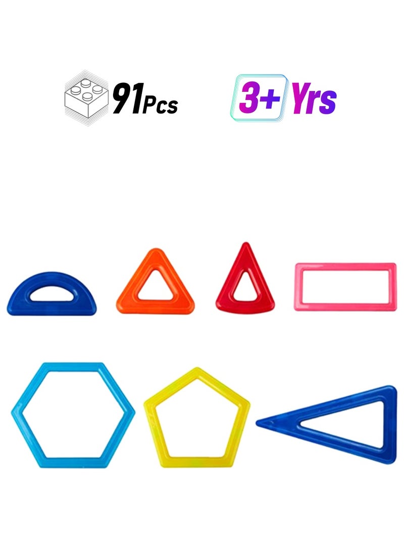 91-Piece Magnetic Puzzle Building Blocks 91  - Image 1