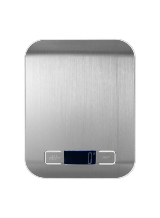 إيفريتش ميزان مطبخ إلكتروني 5 كغم/غرام واحد صغير عالي الدقة لقياس وزن الأطعمة فضي - Image 1