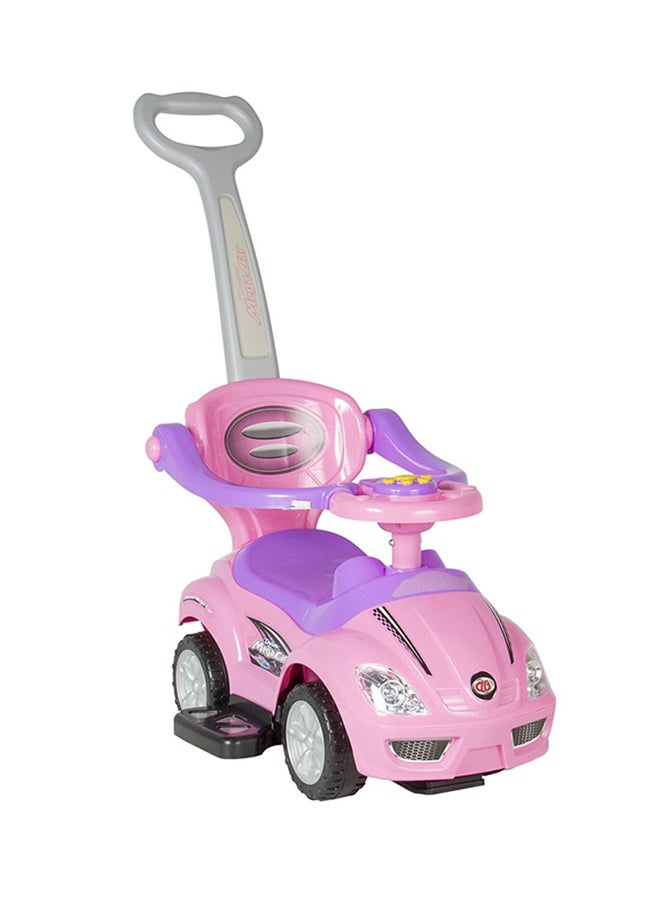 3 In 1 Ride On Toy Car With Barrier And Backrest, Removable Hanlde For Kids - Image 1