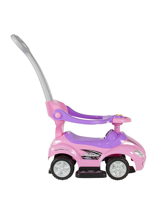 3 In 1 Ride On Toy Car With Barrier And Backrest, Removable Hanlde For Kids - Image 2