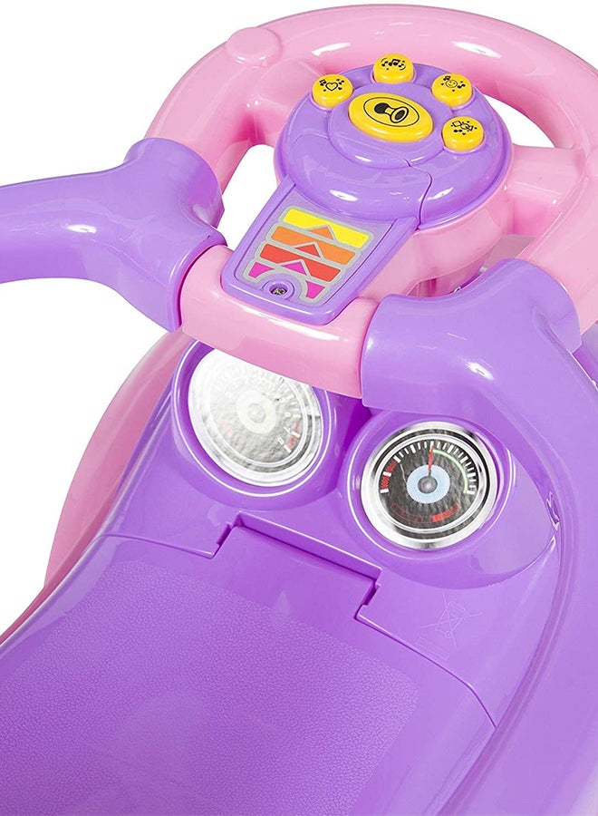 3 In 1 Ride On Toy Car With Barrier And Backrest, Removable Hanlde For Kids - Image 4