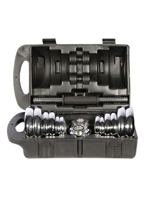18-Piece Chrome Dumbbell Set 20kg 20kg