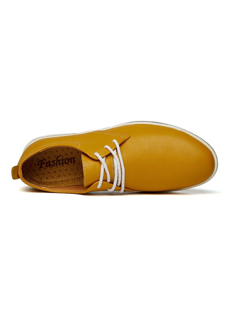 Casual Leather Oxford Shoes Fatd-Ls-8819-Yellow Yellow/Black/White Yellow/Black/White  - Image 1