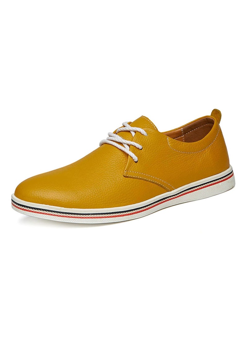 Casual Leather Oxford Shoes Fatd-Ls-8819-Yellow Yellow/Black/White Yellow/Black/White  - Image 2