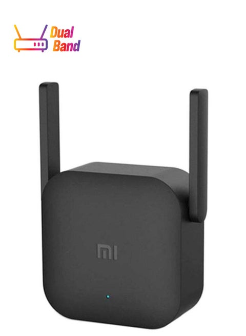 Mi Wi-Fi Range Extender Pro Wifi Repeater, Network Expander/ 2 External Antenna/ Up to 300Mbps / Up to 16 devices Connectivity / Plug & Play Black