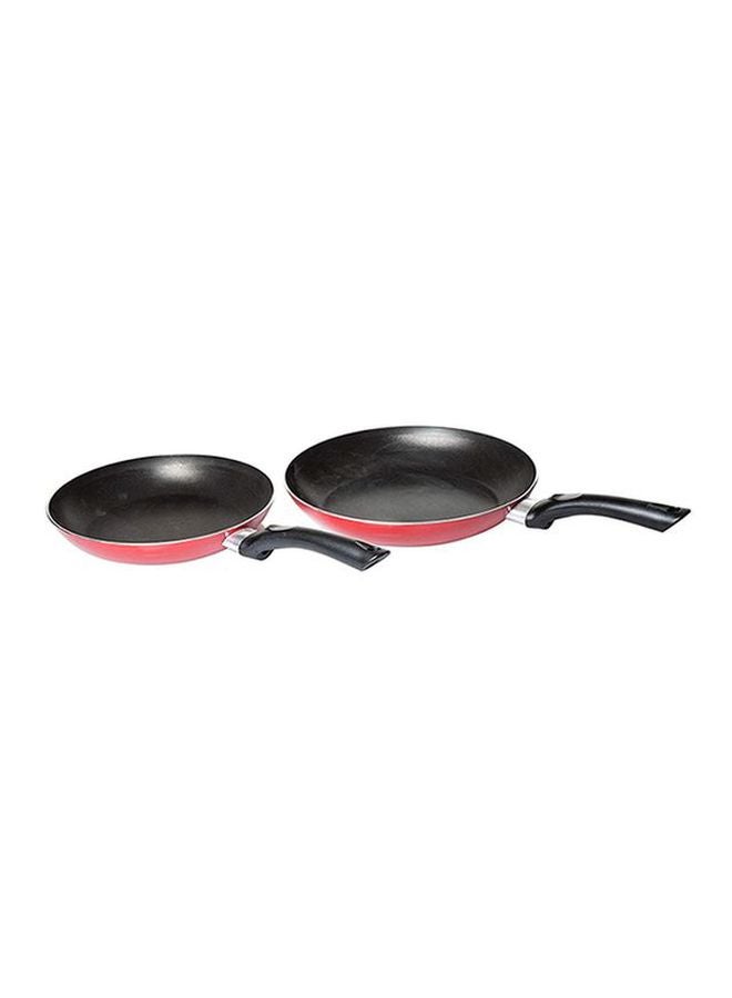 pigeon 2-Piece Fry Pan Set Red Frying Pan 24 Cm, Flat Tawa 28cm  - Image 1