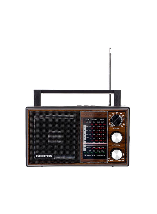 GEEPAS Rechargeable 10-Band Radio 2724474189174 Grey  - Image 1
