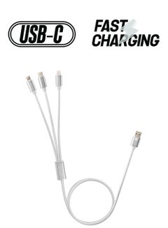 iends 3-In-1 Charging Cable Silver  - Image 1