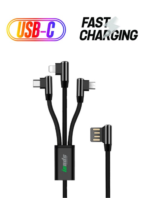 3-In-1 Fast Charging Cable Black