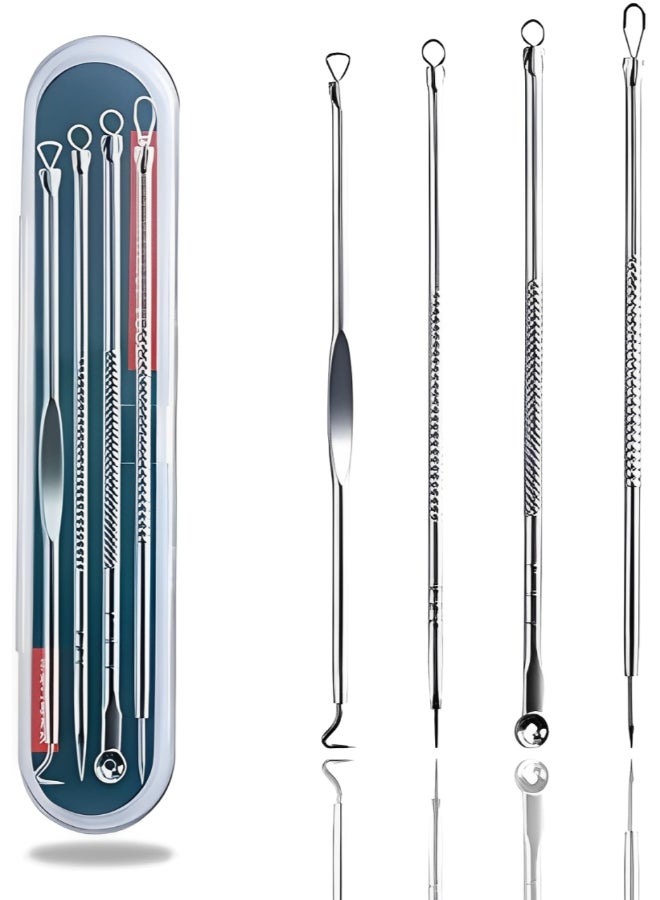 DUcare 4 Piece Blackhead Removal Tool Set F11-G silver 4 Piece  - Image 1