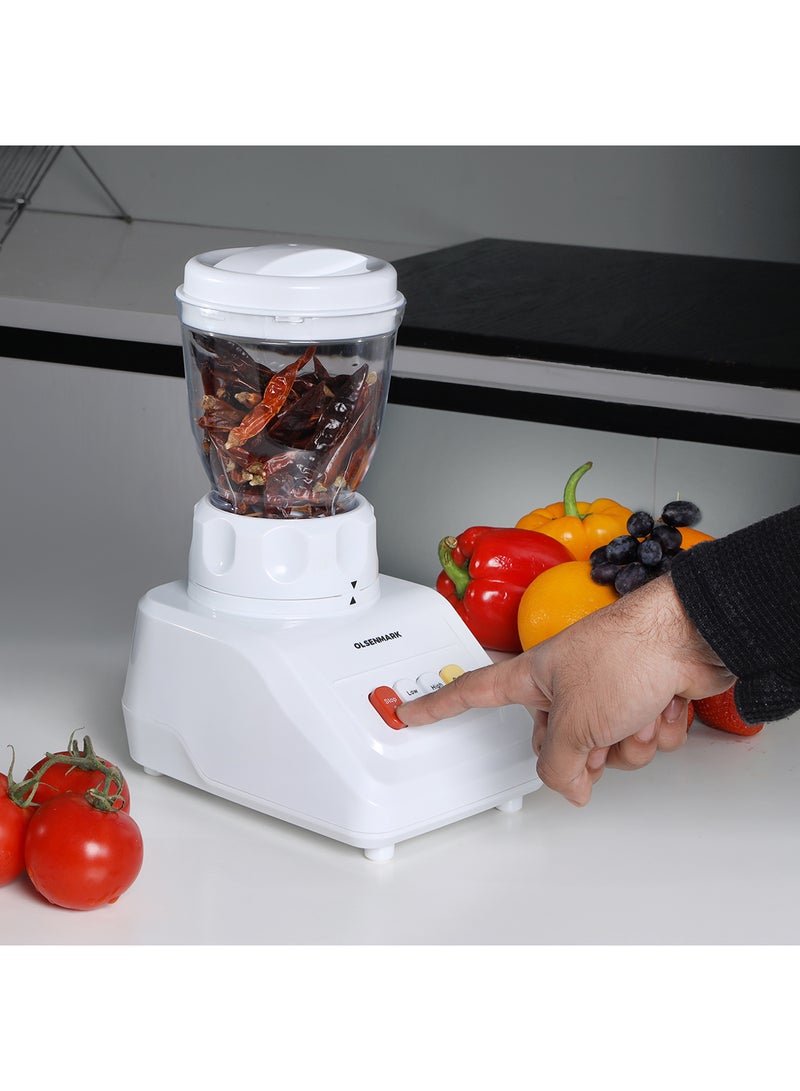 أولسنمارك - طقم 3 في 1 مكوّن من عصارة وخلاط وقطاعة 1.5 L 600 W OMSB2054S أبيض/ شفاف - Image 1